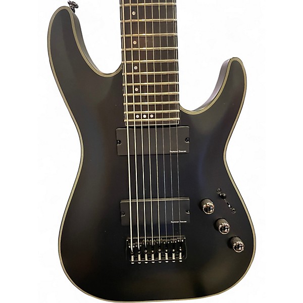 Used Schecter Guitar Research Blackjack SLS C8 Flat Black Solid Body Electric Guitar