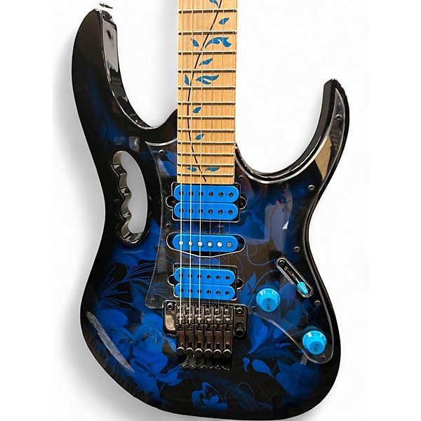 Used Ibanez JEM77P Steve Vai Signature Blue Floral Solid Body Electric Guitar