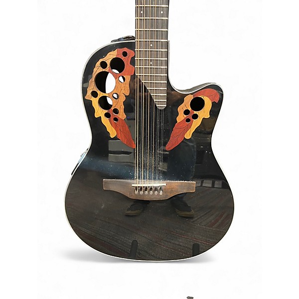 Used Ovation CE4412-5-G Celebrity Elite  Black 12 String Acoustic Electric Guitar