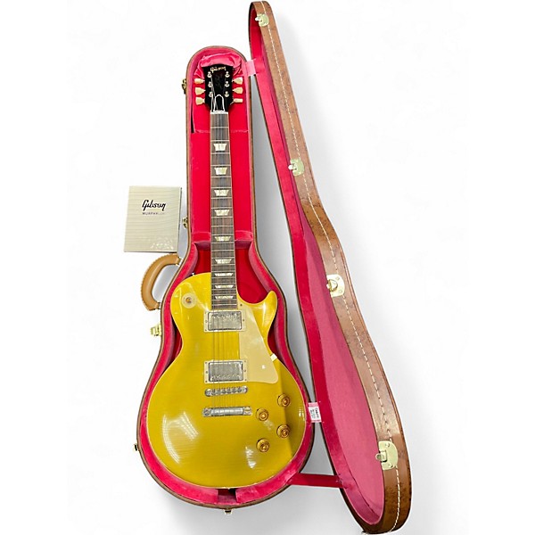 Used Gibson Custom Murphy Lab 1957 Les Paul Darkback Light Agedul  Gold Top Solid Body Electric Guitar
