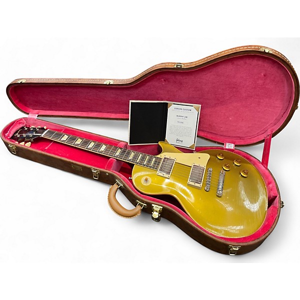 Used Gibson Custom Murphy Lab 1957 Les Paul Darkback Light Agedul  Gold Top Solid Body Electric Guitar