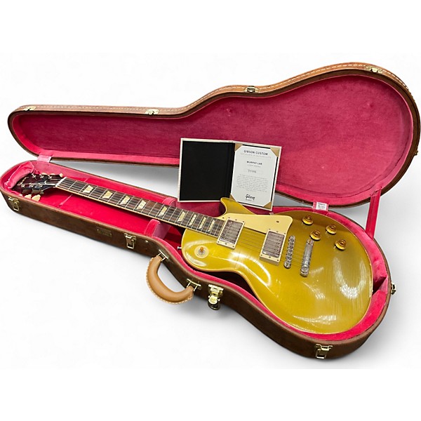 Used Gibson Custom Murphy Lab 1957 Les Paul Darkback Light Agedul  Gold Top Solid Body Electric Guitar