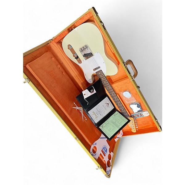 Used Fender Custom Shop Journeyman Relic Jimmy Page Mirror Telecaster White Blonde Solid Body Electric Guitar