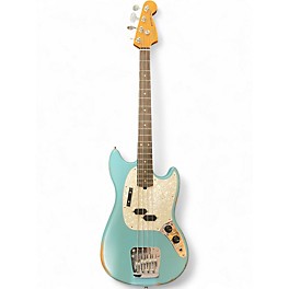 Used Fender JMJ Road Worn Mustang Bass Faded Daphne Blue Electric Bass Guitar