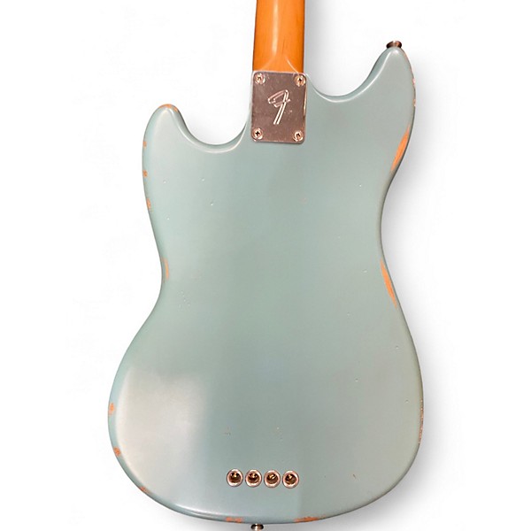 Used Fender JMJ Road Worn Mustang Bass Faded Daphne Blue Electric Bass Guitar