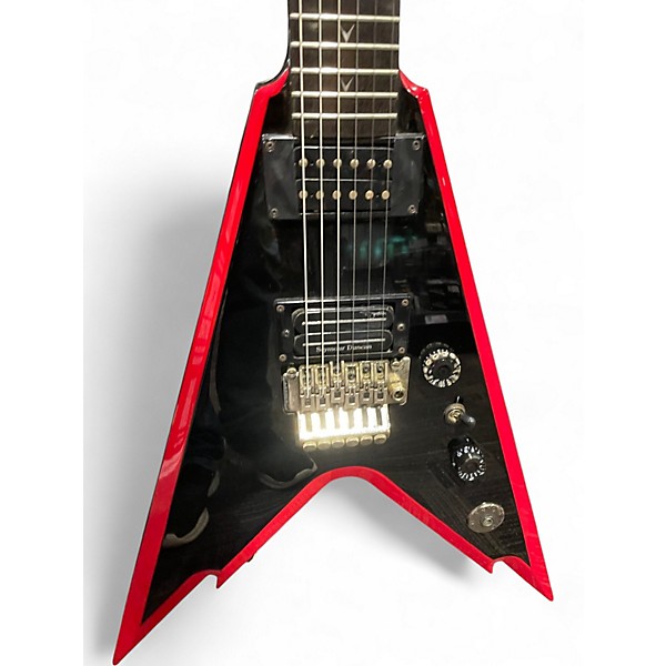 Used Dean DIME RAZORBACK V BLACK WITH RED BEVELS Solid Body Electric Guitar