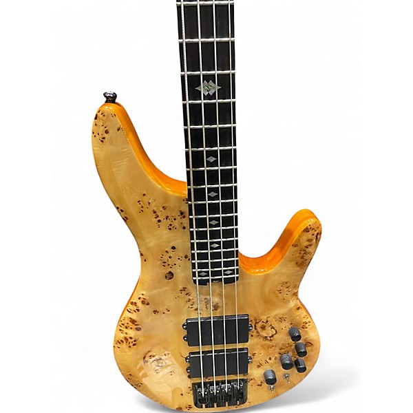 Used Michael Kelly pinnacle 4 Natural Burl Finish Electric Bass Guitar