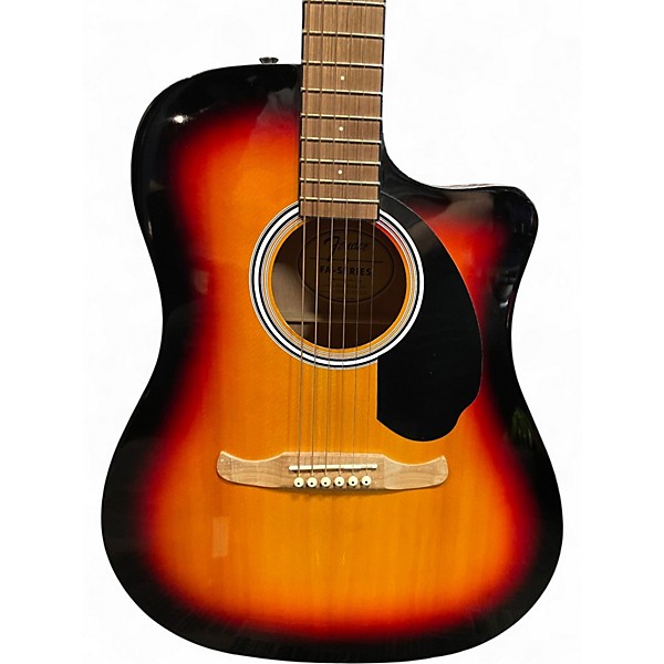Used Fender FA-125CE 3 Tone Sunburst Acoustic Electric Guitar