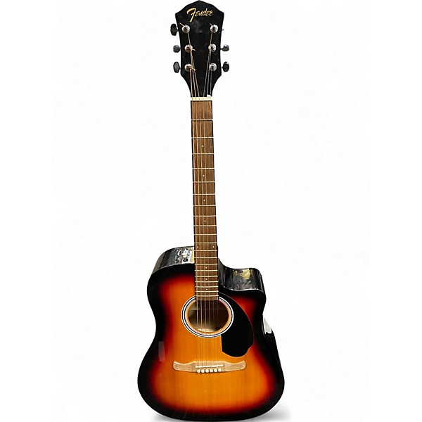 Used Fender FA-125CE 3 Tone Sunburst Acoustic Electric Guitar