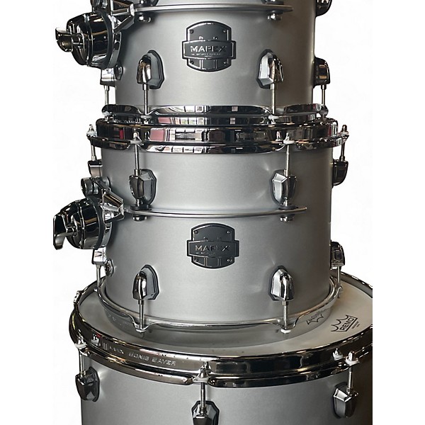 Used Mapex 4 Piece Saturn Evolution Hybrid Iridium Silver Drum Kit