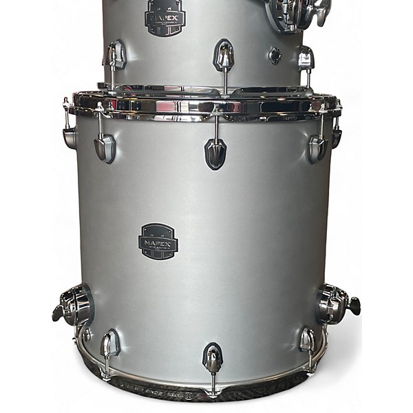 Used Mapex 4 Piece Saturn Evolution Hybrid Iridium Silver Drum Kit