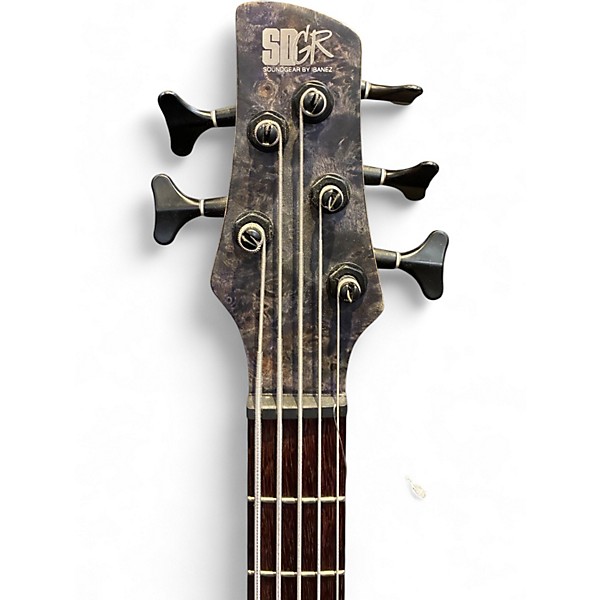 Used 2017 Ibanez SRSC805 Poplar Burl Black Electric Bass Guitar