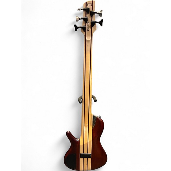 Used 2017 Ibanez SRSC805 Poplar Burl Black Electric Bass Guitar