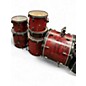 Used 1980s Pearl 5 Piece 80s Kit Red to Black Fade Drum Kit
