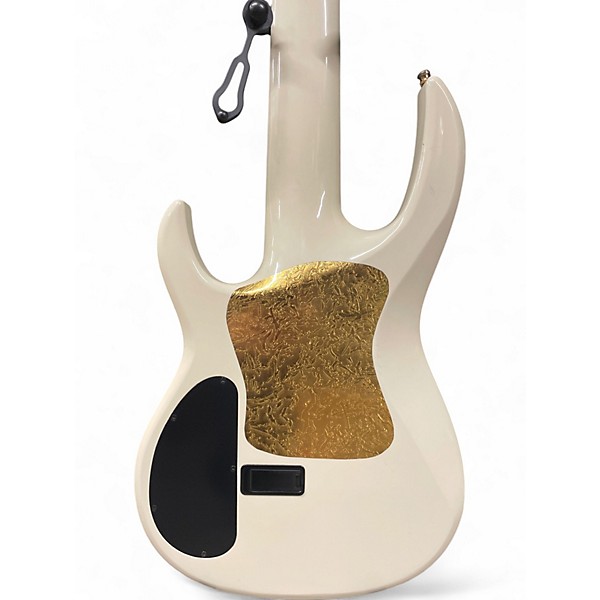 Used Carvin LB-76F 6-String Fretless White Gold Electric Bass Guitar
