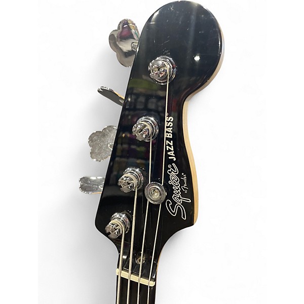 Used Squier Deluxe Jazz Bass Active IV Black Electric Bass Guitar
