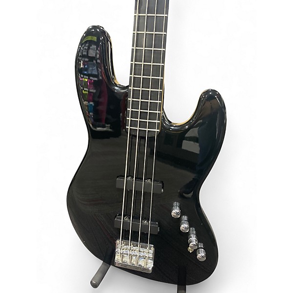 Used Squier Deluxe Jazz Bass Active IV Black Electric Bass Guitar