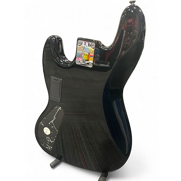 Used Squier Deluxe Jazz Bass Active IV Black Electric Bass Guitar