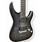 Used Schecter Guitar Research C1 Platinum Transparent Black Solid Body Electric Guitar