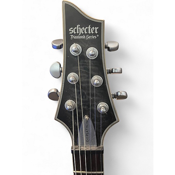 Used Schecter Guitar Research C1 Platinum Transparent Black Solid Body Electric Guitar