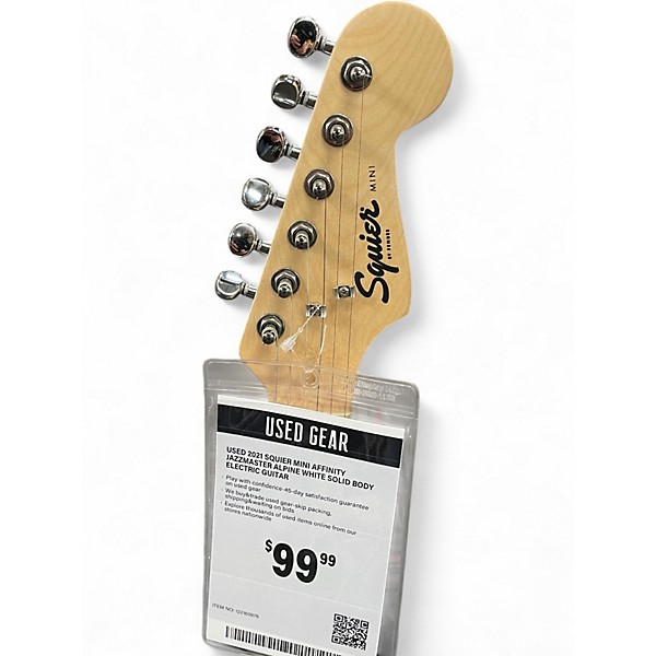 Used 2021 Squier Mini Affinity Jazzmaster Alpine White Solid Body Electric Guitar