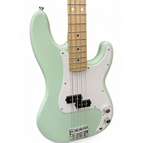 Used Squier Precision Bass Surf Green Electric Bass Guitar