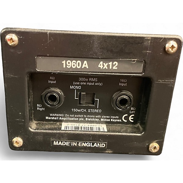 Used Marshall 1960A 4x12 Guitar Cabinet