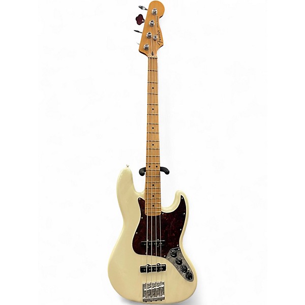 Used Fender PP ACTIVE JAZZ BASS MN OLP Antique Ivory Electric Bass Guitar