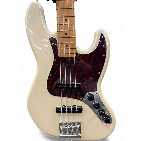 Used Fender PP ACTIVE JAZZ BASS MN OLP Antique Ivory Electric Bass Guitar