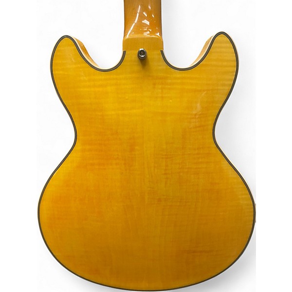 Used D'Angelico Premier Mini DC Yellow Hollow Body Electric Guitar