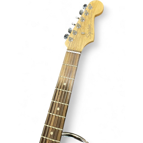 Used Squier STRATOCASTER Flat Black Solid Body Electric Guitar