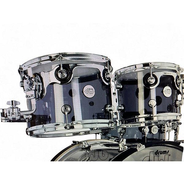 Used DW 4 Piece Design Series Acrylic Smoke Glass Drum Kit