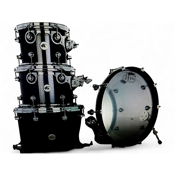 Used DW 4 Piece Design Series Acrylic Smoke Glass Drum Kit