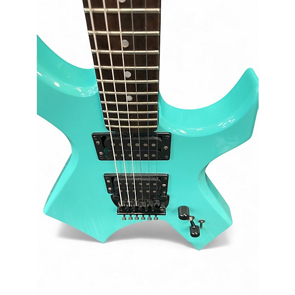 Used B.C. Rich PLATINUM SERIES WARLOCK TEAL Solid Body Electric Guitar