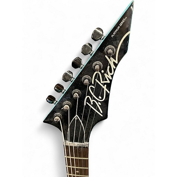 Used B.C. Rich PLATINUM SERIES WARLOCK TEAL Solid Body Electric Guitar