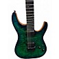 Used Schecter Guitar Research CR6 Trans Green Burl Top Solid Body Electric Guitar