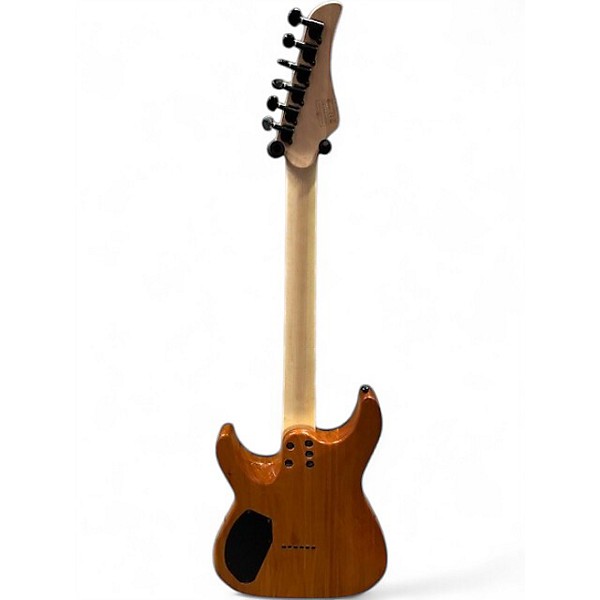 Used Schecter Guitar Research CR6 Trans Green Burl Top Solid Body Electric Guitar