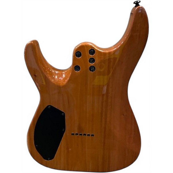 Used Schecter Guitar Research CR6 Trans Green Burl Top Solid Body Electric Guitar