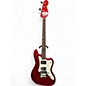 Used Squier Paranormal Rascal Bass HH  Guitar Candy Apple Red Electric Bass Guitar thumbnail