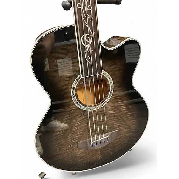 Used Michael Kelly MKDF5 5 String Dragonfly Acoustic Electric Trans Black Acoustic Bass Guitar