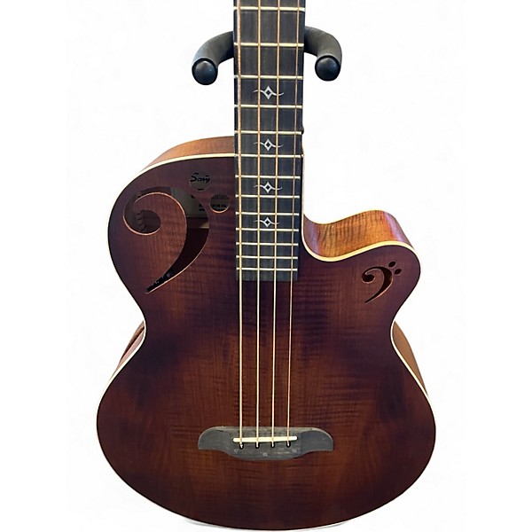 Used Sawtooth ST-AB24EC-FMSV Natural Acoustic Bass Guitar
