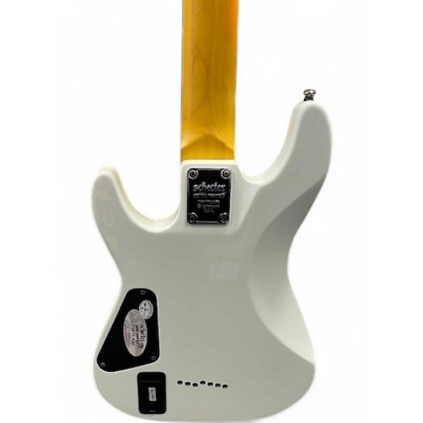 Used Schecter Guitar Research Demon 7 String White Solid Body Electric Guitar
