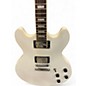 Used D'Angelico Premier Series DC Semi-Hollowbody Electric Guitar with No F- White Hollow Body Electric Guitar