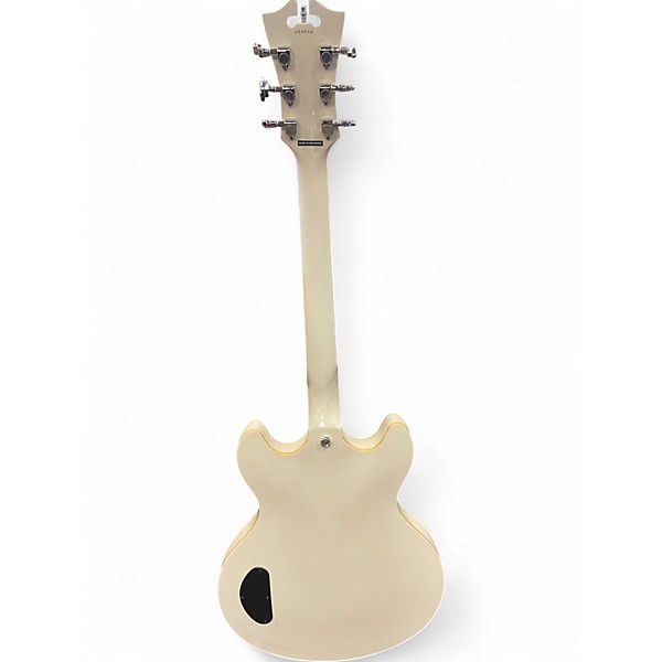 Used D'Angelico Premier Series DC Semi-Hollowbody Electric Guitar with No F- White Hollow Body Electric Guitar