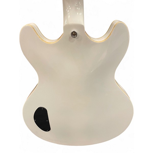 Used D'Angelico Premier Series DC Semi-Hollowbody Electric Guitar with No F- White Hollow Body Electric Guitar