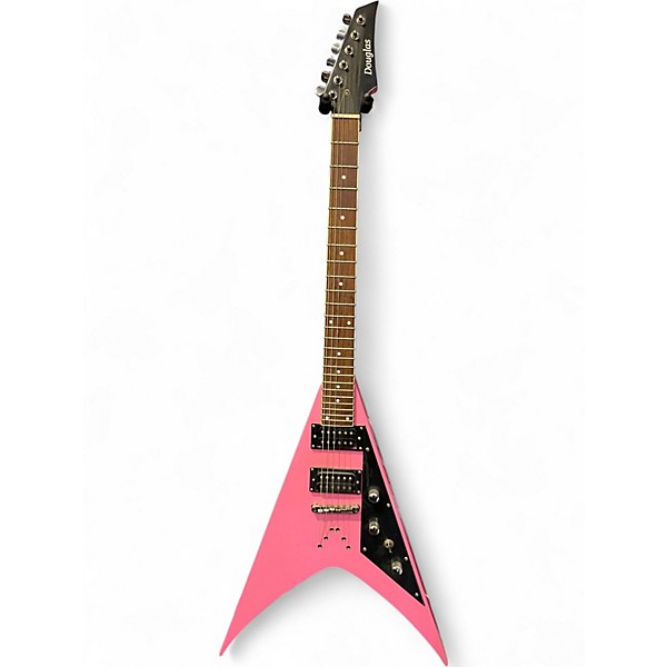 Used Douglas Pink V pink Solid Body Electric Guitar