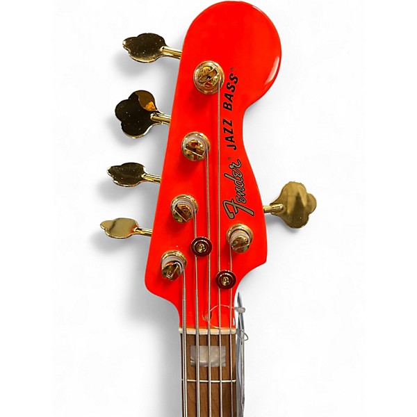 Used Fender MONONEON JAZZ BASS V NEON YELLOW Electric Bass Guitar