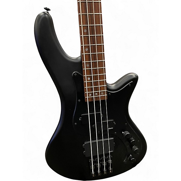 Used Schecter Guitar Research Stilletto Stealth Flat Black Electric Bass Guitar