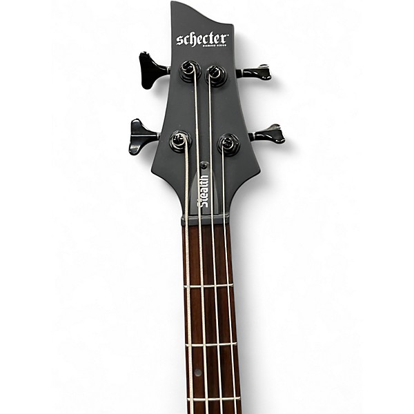 Used Schecter Guitar Research Stilletto Stealth Flat Black Electric Bass Guitar