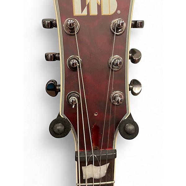 Used ESP LTD EC401QM Red Solid Body Electric Guitar